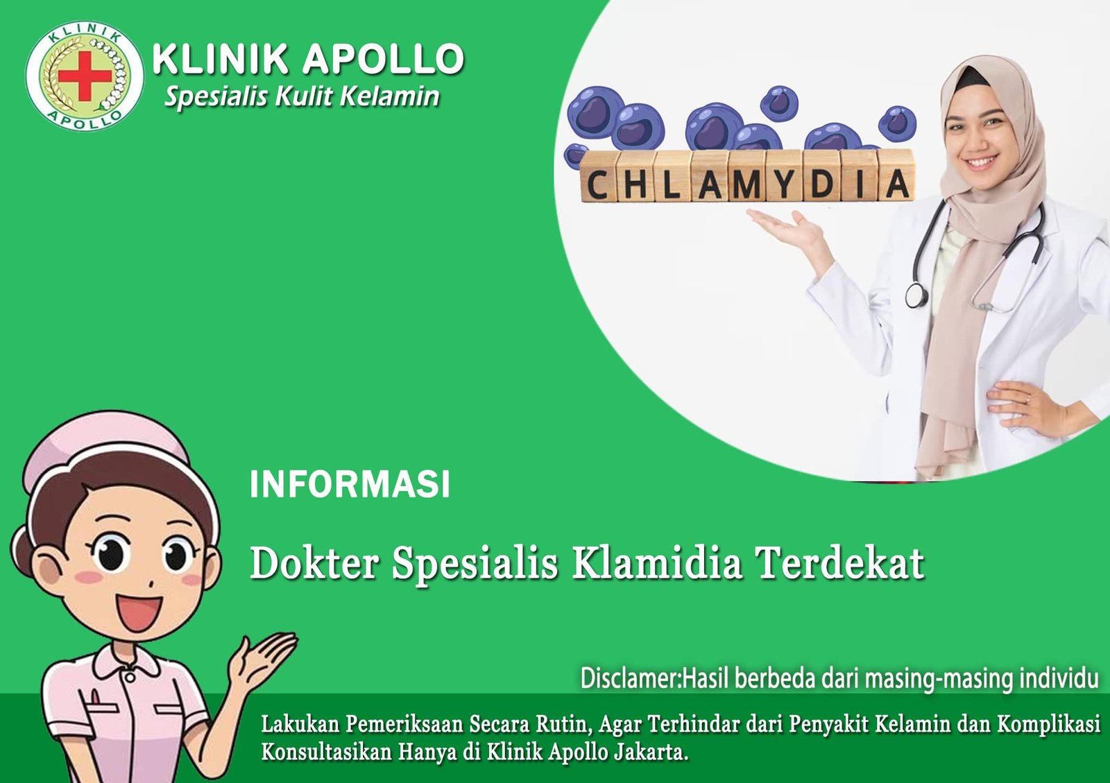 Percayakan pengobatan Anda hanya dengan dokter spesialis klamidia terdekat di Jakarta.